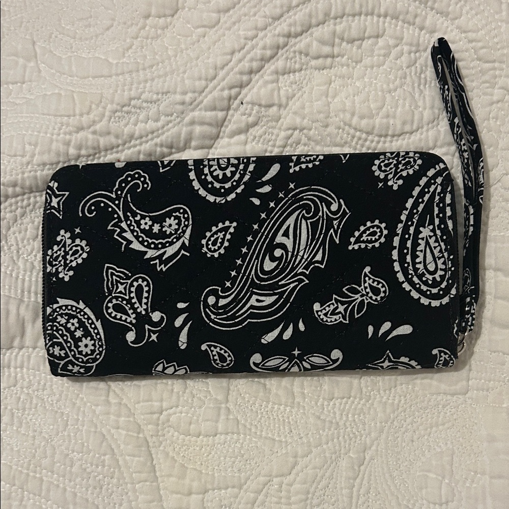 Black Paisley Clutch Wristlet
